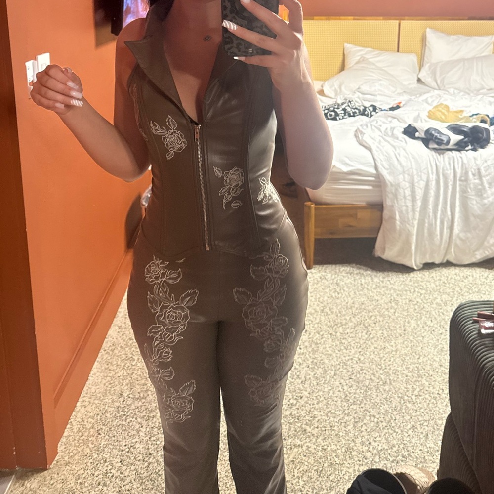 Brown Floral Jumpsuit